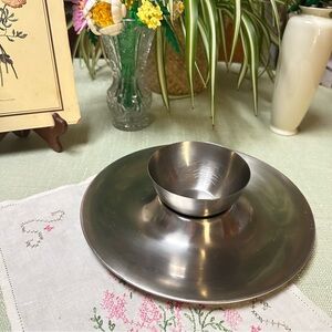 Vintage Selandia Stainless Denmark Chip & Dip Set – Mid-Century Modern